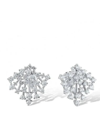 Sterling Silver Stud Earrings with White Cubic Zirconia En savoir plus