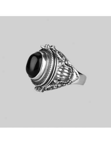 SAROS. Silver Poison Trinket Ring - Onyx basket pas cher