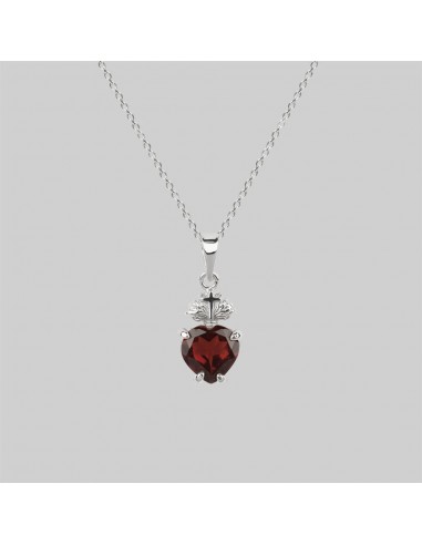 The Sacred Heart Garnet Necklace - Silver de votre