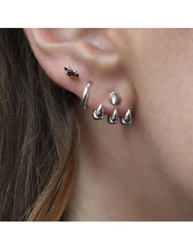 NASRA. Silver Claw Earring - Lobe/Helix brillant des détails fins