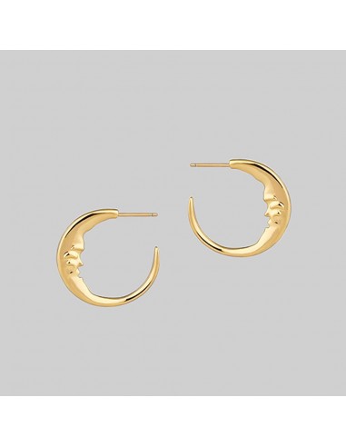 GOOD NIGHT. Man in the Moon Crescent Earrings - Gold sélection de produits