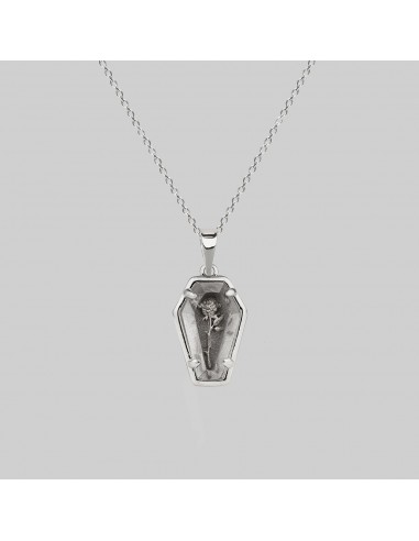 REBIRTH. Rose Under Glass Coffin Necklace - Silver livraison et retour toujours gratuits