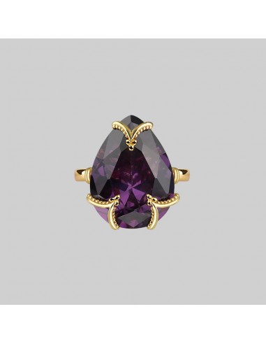 MALEFICENT. Amethyst CZ Gothic Ring - Gold meilleur choix