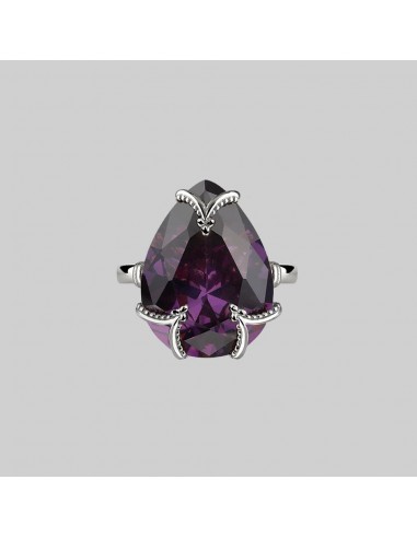 MALEFICENT. Amethyst CZ Gothic Ring - Silver en ligne des produits 