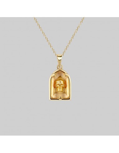 OMINOUS. Skull Under Glass Necklace - Gold livraison gratuite