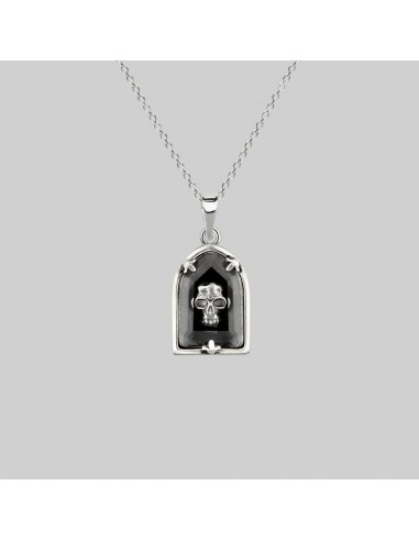 OMINOUS. Skull Under Glass Necklace - Silver du meilleur 