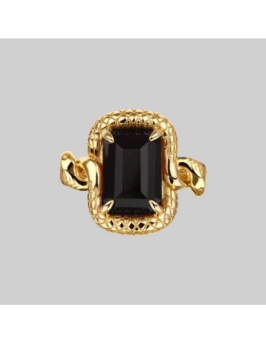 MALICE. Black Spinel Coiled Snake Cocktail Ring - Gold 2 - 3 jours ouvrés.