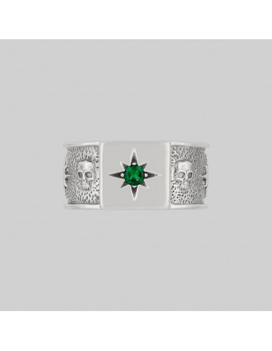 EDWIN. Skull & Star Wide Band Ring - Silver acheter en ligne