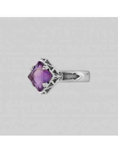 CHALICE. Violet Amethyst Gothic Ring - Silver paiement sécurisé