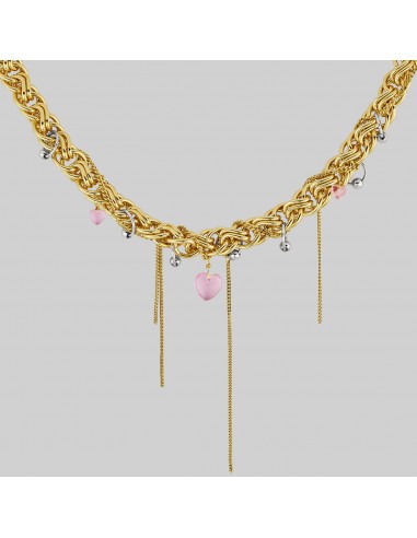 EAT YOUR HEART OUT. Pierced Chunky Chain Collar Necklace - Gold livraison gratuite