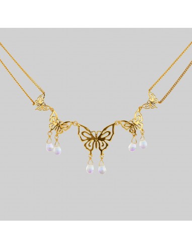 ANTHEIA. Iridescent Butterfly Droplet Necklace - Gold vous aussi creer 