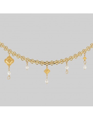 BANQUET. Pearl Charm Collar - Gold pas cheres