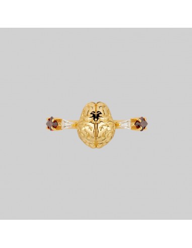 ALL MY MIND. Anatomical Brain Ring - Gold solde