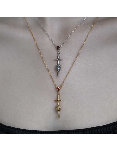 ALL MY MIND. Sword & Brain Necklace - Gold en ligne