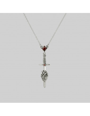 ALL MY HEART. Sword & Heart Necklace - Silver en ligne