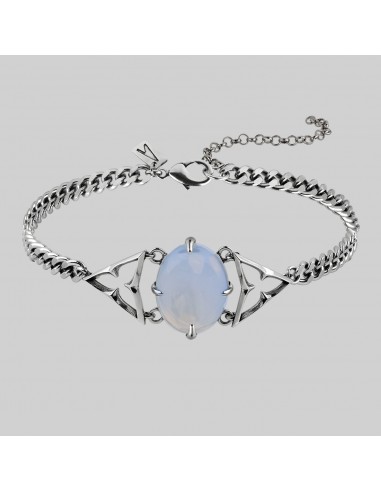 CENTAURUS. Gothic Trefoil Opalite Choker - Silver 2024