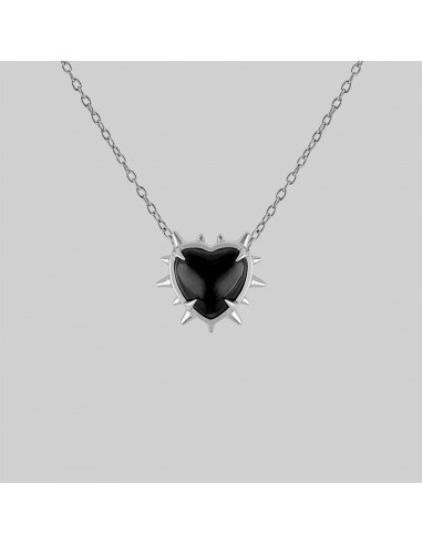 VOID. Spiked Black Glass Heart Necklace - Silver de la marque