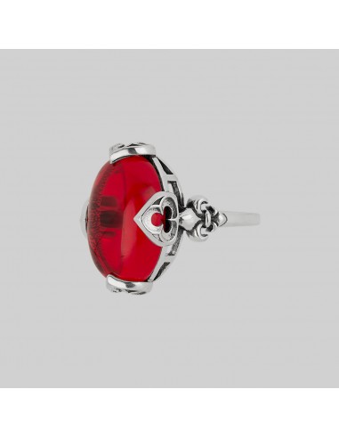 VEIN. Vampesque Gothic Red Glass Ring - Silver de la marque