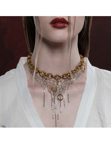 RESTLESS. Pierced Dazzle Chain Collar - Gold vente chaude votre 