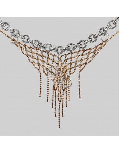 RESTLESS. Pierced Dazzle Chain Collar - Silver offre 