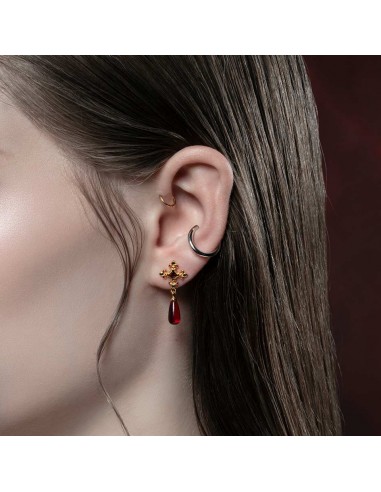 CRIMSON. Medieval Garnet Stud Earrings - Gold de l' environnement