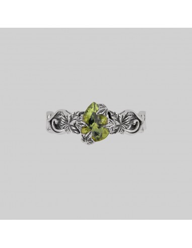 FERONIA. Secret Garden Peridot Ring - Silver basket pas cher