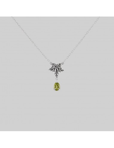 FERONIA. Ivy Leaf Peridot Drop Necklace - Silver acheter