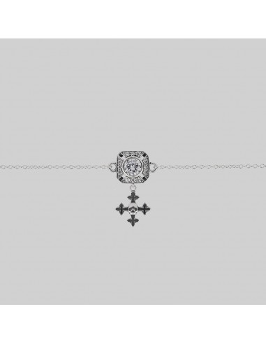 GRANDIOSE. Gothic Cubic Zirconia Cluster Collar - Silver acheter en ligne