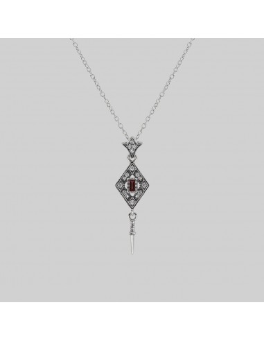 FLAPPER. Gatsby Garnet & Sword Necklace - Silver une grave pollution 