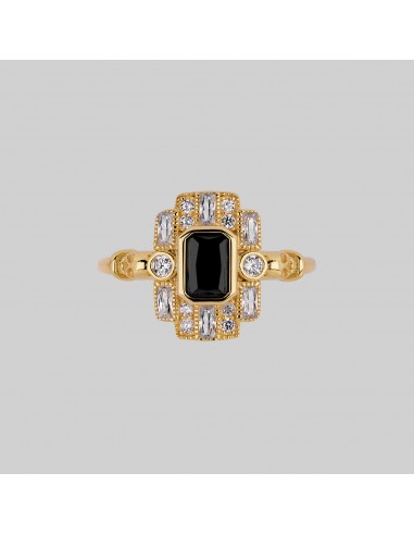 DECO. Skull & Black Spinel Cocktail Ring - Gold Vous souhaitez 