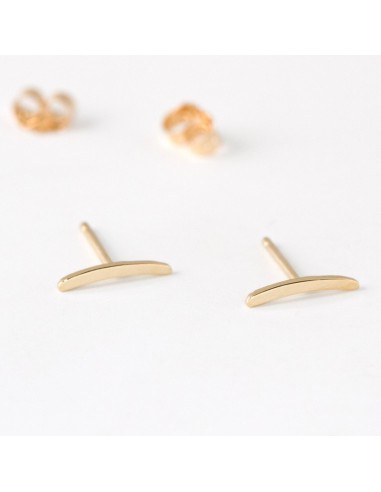 Mini Wave Stud Earrings – 14k Yellow Gold Faites des économies