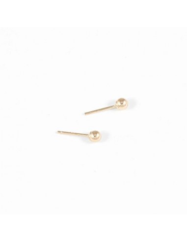 Ball Stud Earrings – 14k Yellow Gold – Small - 2.5 mm paiement sécurisé