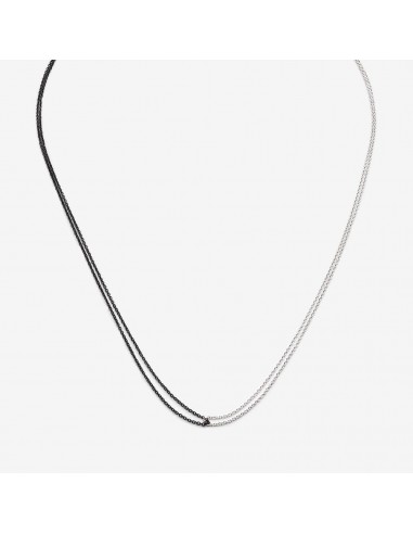 Loop Necklace - Black Oxidized Silver & Sterling Silver - 16" or 18" Les magasins à Paris et en Île-de-France