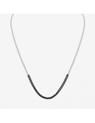 Loop Necklace - Black Oxidized Silver & Silver Sterling - 24" Amélioration de cerveau avec