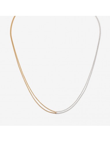 Loop Necklace - 10k White & Yellow Gold - 16" - 18" de la marque