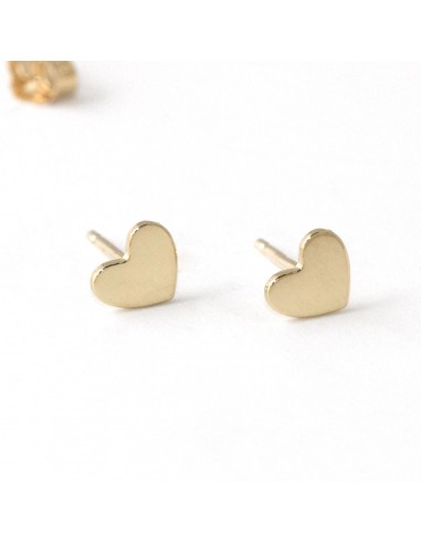 Boucles d'oreilles coeur – Or jaune 14k paiement sécurisé