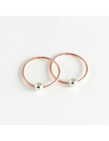 Boucles d'oreilles anneaux dormeuses 12 mm – Or rose 10k – Petit est présent 