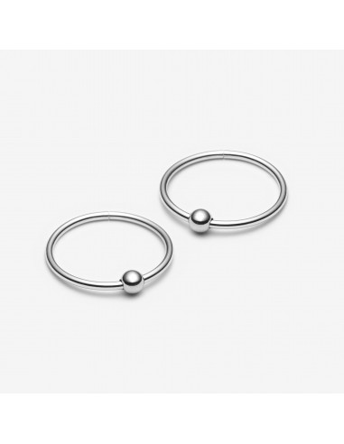 Boucles d'oreilles anneaux Dormeuses – Or blanc 10k – Monochrome commande en ligne