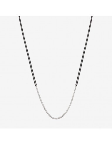 Collier sillage - Argent oxydé noir & argent sterling - 30" pas cheres